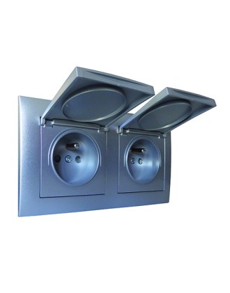 Gamme étanche Gris 2+2 modules