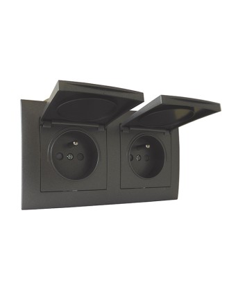 Gamme étanche Noir 2+2 modules
